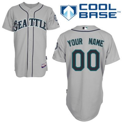 Customized Seattle Mariners Jersey Grey Road Cool Base Baseball Jersey