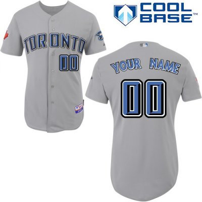 Customized Toronto Blue Jays Jersey Grey Road Cool Base Baseball Jersey