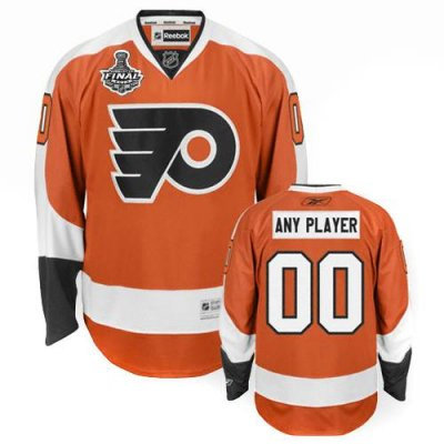 Customized Philadelphia Flyers Jersey Orange Home Man With Stanley Cup Finals  Jersey