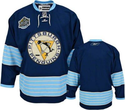 Customized Pittsburgh Penguins Jersey Dark Blue 2011 Winter Classic Man  Jersey
