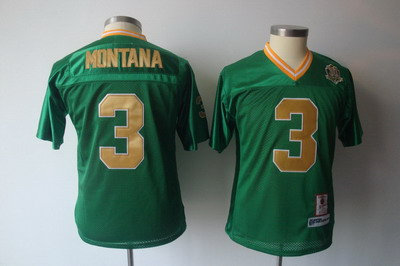 Youth NCAA 3 Joe Montana Notre Dame Fighting Irish 30th Anniversary green Youth NCAA 3 Joe Montana Notre Dame Fighting Irish 30th Anniversary green