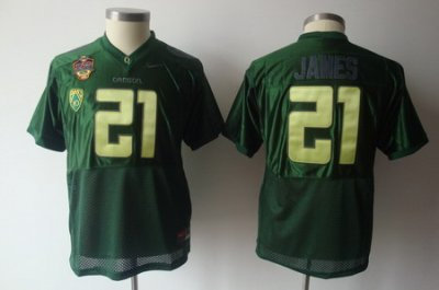 Youth Kids NCAA Oregon Ducks 21 LaMichael James All Stitched Jersey Green
