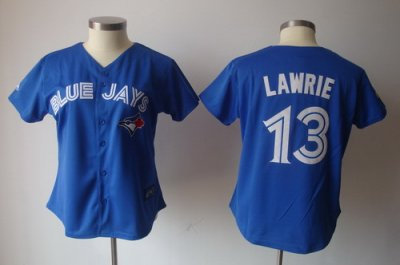 Women Toronto Blue Jays 13# Lawrie 2012 Blue Jersey