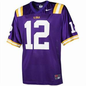 NCAA LSU Tigers 12 Football Jersey Purple