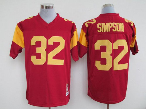 USC Trojans 32 O.J. Simpson RED Embroidered NCAA Jersey USC Trojans 32 O.J. Simpson RED Embroidered NCAA Jersey