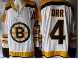 NHL jerseys boston bruins 4 ORR WHITE JERSEYS