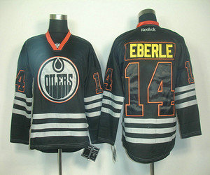Edmonton Oilers 14 Eberle black ice nhl jerseys