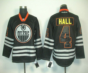 Edmonton Oilers 4 Hall black ice nhl jerseys