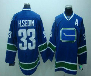 youth nhl vancouver canucks #33 h.sedin blue 3rd(A patch)
