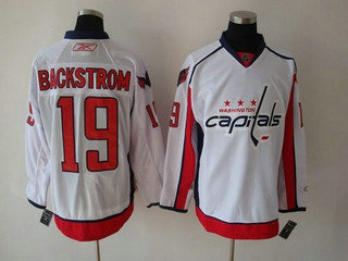 Kids Washington Capitals 19 Backstrom white kids(red number)