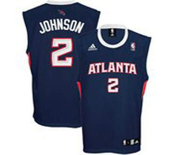 Atlanta Hawks #2 Joe Johnson Navy Blue Replica Basketball adidas Jersey