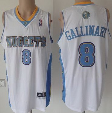 Denver Nuggets 8 Gallinari White Revolution 30 NBA Jerseys