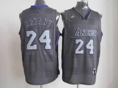 nba los angeles lakers #24 bryant black grey(2012)