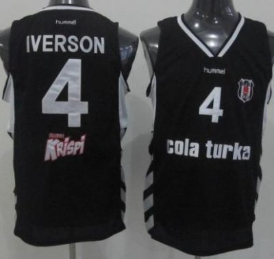Besiktas Cola Turka 4 Allen Iverson Black Jersey Besiktas Cola Turka 4 Allen Iverson Black Jersey