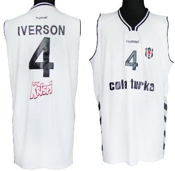 Besiktas Cola Turka 4 Allen Iverson White Jersey Besiktas Cola Turka 4 Allen Iverson White Jersey