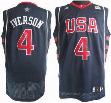Philadelphia 76ers 4 Allen Iverson Blue Swingman Jersey