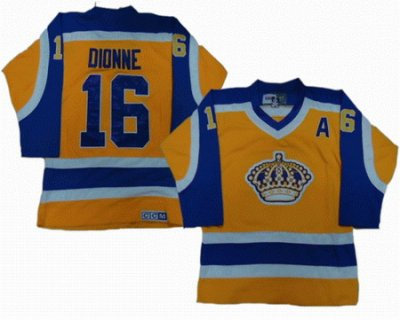 Los Angeles King 16 DIONNE yellow purple CCM jersey