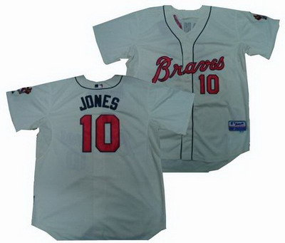 Atlanta Braves 10# Chipper Jones cream Jersey Atlanta Braves 10# Chipper Jones cream Jersey
