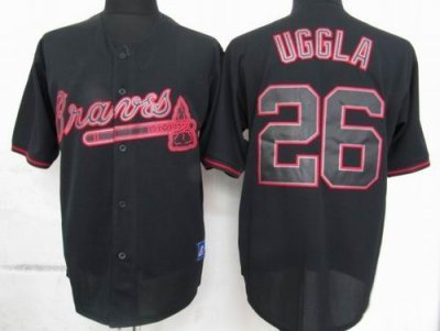 Atlanta Braves 26 Dan Uggla black Jerseys