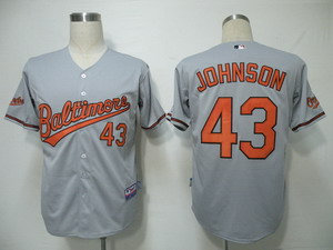 Baltimore Orioles 43 Johnson Grey Cool Base Jerseys Baltimore Orioles 43 Johnson Grey Cool Base Jerseys