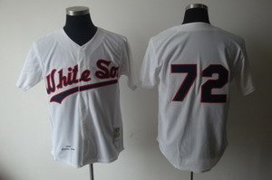 Chicago White Sox 72 Carlton Fisk 1990 Throwback White Jerseys