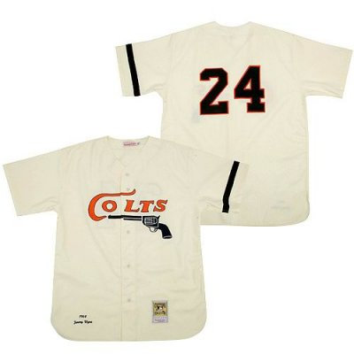 Houston Colt .45s Authentic 1964 #24 Jimmy Wynn Home MitchellandNess jerseys CREAM