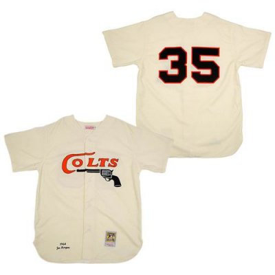 Houston Colt 45s Authentic 1964 #35 Joe Morgan Home MitchellandNess Jersey CREAM