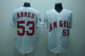 Los Angeles Angels 53 Bobby abreu white Jerseys W2010 All-Star Patch