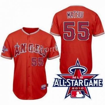 Los Angeles Angels of Anaheim #55 Hideki Matsui Jerseys w2010 All-Star Patch red