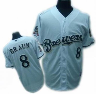 Milwaukee Brewers 8# Ryan Braun white 40TH jerseys Milwaukee Brewers 8# Ryan Braun white 40TH jerseys