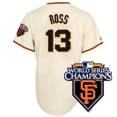 2010 World Series Champions San Francisco Giants 13 Ross Cream Jersey