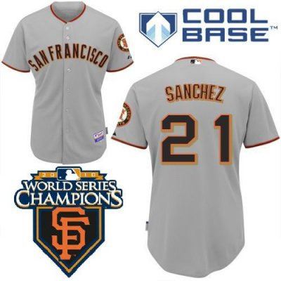2010 World Series Champions San Francisco Giants 21 Sanchez Grey Jersey