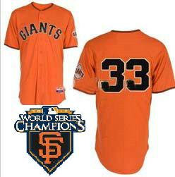 2010 World Series Champions San Francisco Giants 33 Rowand Orange Jersey