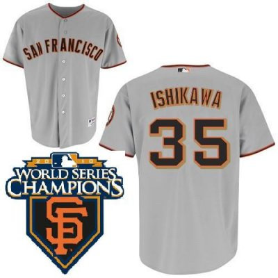 2010 World Series Champions San Francisco Giants 35 Ishikawa Grey Jerseys