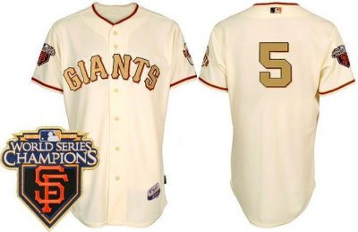 2010 World Series Champions San Francisco Giants 5 Pat Burrell Gold Program Jersey
