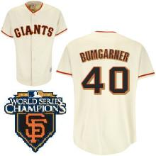 2010 World Series Champions San Francisco Giants 40 Bumgarner Cream Jerseys