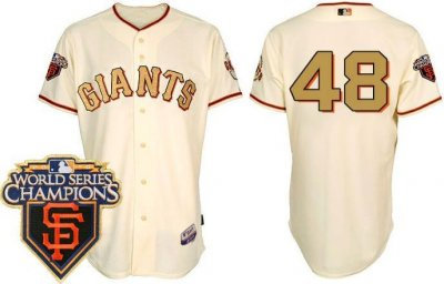 2010 World Series Champions San Francisco Giants 48 Pablo Sandoval Gold Program Jersey