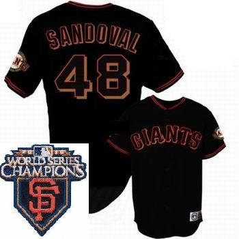 2010 World Series Champions San Francisco Giants 48 Sandoval Black Jersey