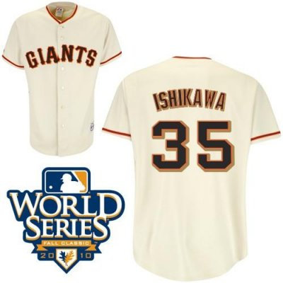 2010 World Series San Francisco Giants 35 Ishikawa Cream Jerseys
