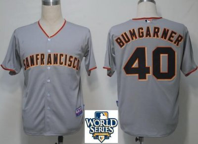 2010 World Series San Francisco Giants 40 Bumgarner Grey Jerseys
