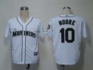 MLB Jerseys Seattle Mariners 10 Moore White Cool Base