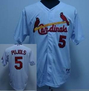 St Louis Cardinals Albert Pujols #5 White 2009 all star game patch Jersey