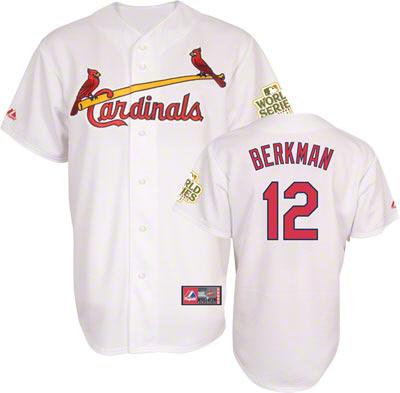 St.Louis Cardinals 12 Lance Berkman 2011 World Series Fall Classic White Jersey