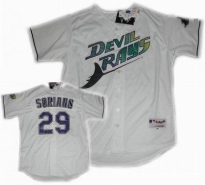 Tampa Bay Rays #29 soriano 1998 Turn Back the Clock Home Jersey white Tampa Bay Rays #29 soriano 1998 Turn Back the Clock Home Jersey white