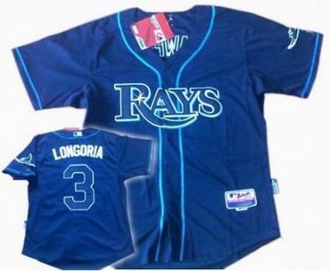 Tampa Bay Rays #3 Evan Longoria dark blue Tampa Bay Rays #3 Evan Longoria dark blue