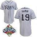 Tampa Bay Rays 19# Scott Kazmir gray Baseball Jersey 2008 world series patch Tampa Bay Rays 19# Scott Kazmir gray Baseball Jersey 2008 world series patch