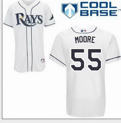 Tampa Bay Rays 55# Matt Moore White cool base jerseys