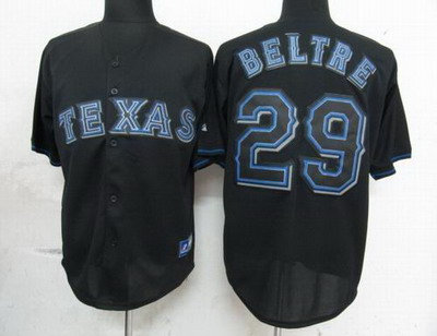 Texas Rangers 29# Adrian Beltre Pitch Black Fashion Jersey