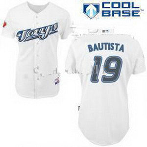 Toronto Blue Jays 19 Jose Bautista White Cool Base Jerseys