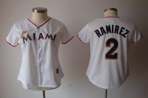 Women Miami Marlins 2 Ramirez White MLB Jerseys